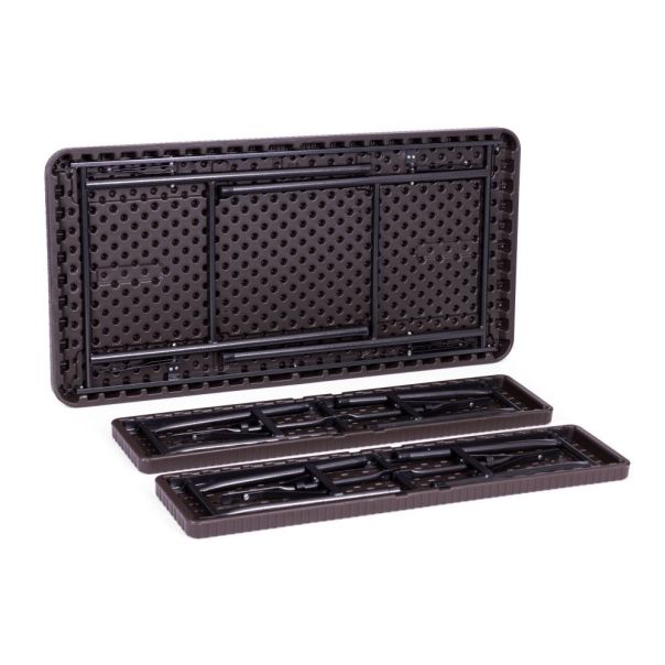 MODERNHOME Baštenski sklopivi set sto 120cm sa klupama Banquet, braon - RAK-120D BROWN