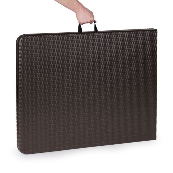 MODERNHOME Baštenski sklopivi set sto 180cm sa klupama Ratan, braon - RZK80B2PCSRBK18