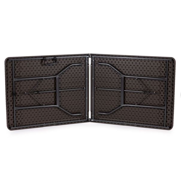 MODERNHOME Baštenski sklopivi set sto 180cm sa klupama Ratan, braon - RZK80B2PCSRBK18