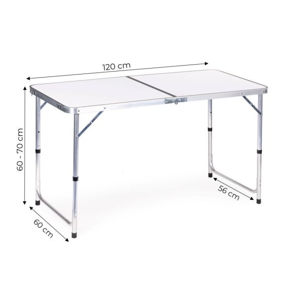 MODERNHOME Sklopivi sto za kampovanje 120x60cm, bela - GMFC-FY12060 W