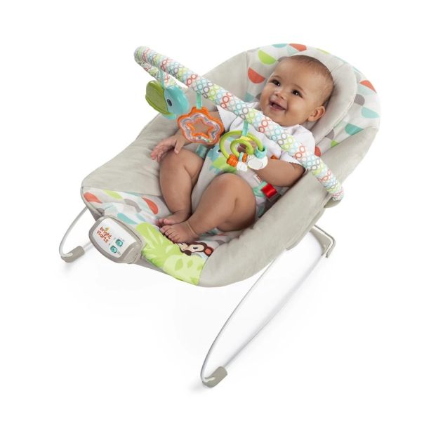 KIDS II  Ležaljka za bebe Happy safari Bright starts, siva - SKU11508