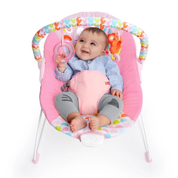 KIDS II Ležaljka za bebe sa vibracijom Fancy Fantasy Bright starts, roze - SKU12205