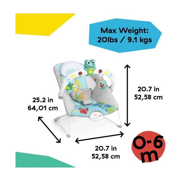 KIDS II Muzička ležaljka Baby Einstein kick to it Neptune - SKU13102