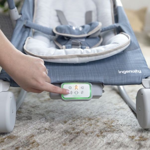 KIDS II Ingenuity Ljuljaška za bebe sa masažerom 0-6m Happy belly chambray - SKU16854