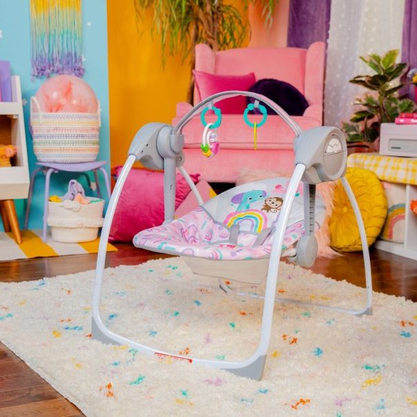 KIDS II Ljuljaška za bebe 0-9m Ingenuity pink paradise - SKU16906