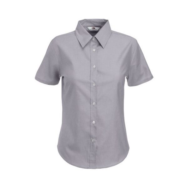 FRUIT OF THE LOOM Ženska košulja Oxford kratak rukav, siva - 650003