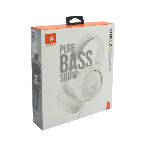 JBL Slušalice za telefon T500 Wired On-Ear, bela - SL1319