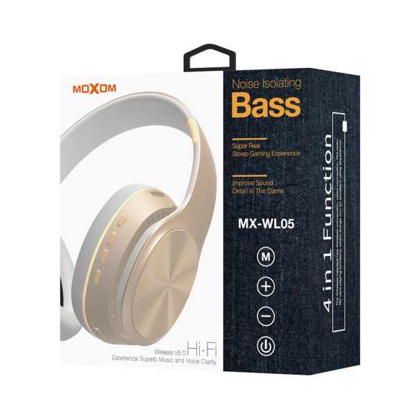 MOXOM Slušalice Bluetooth MX-WL05, zlatna - SL1350