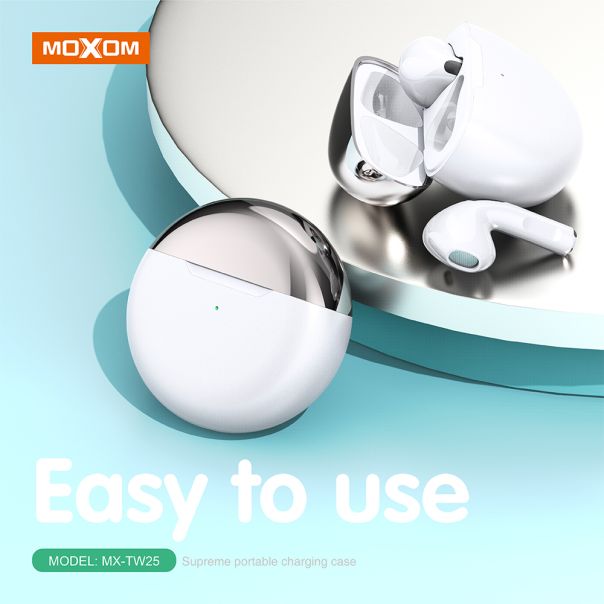 MOXOM Bluetooth slušalice MX-TW25, bela - SL1404