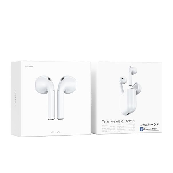 MOXOM Slušalice Bluetooth MX-TW37, bele - SL1415