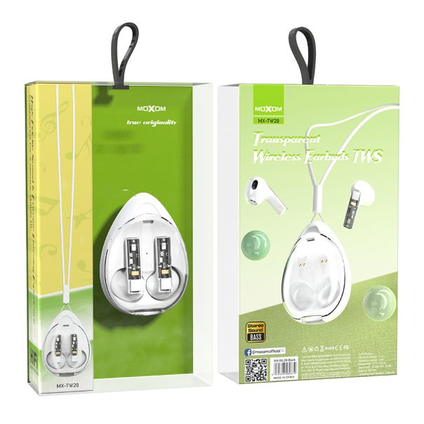 MOXOM Bluetooth slušalice Airpods MX-TW29, bela - SL1433