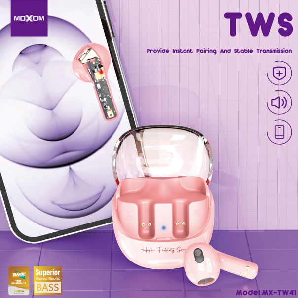 MOXOM Bluetooth slušalice Airpods MX-TW41, crna - SL1452