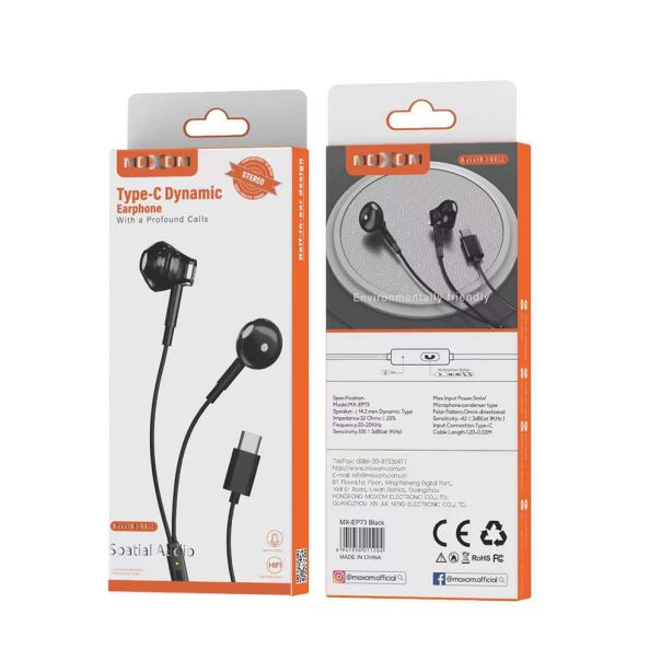 MOXOM Slušalice za mobilni MX-EP73 Type-C, crna - SL1554