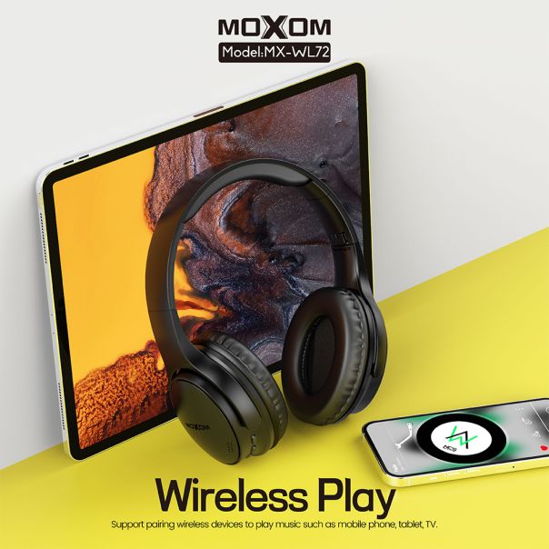MOXOM Bežične slušalice MX-WL72, crna - SL1557