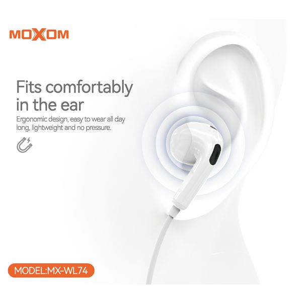 MOXOM Slušalice bluetooth MX-WL74, bela - SL1559