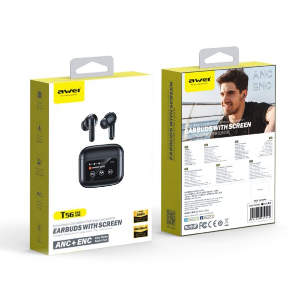 AWEI Bluetooth slušalice T56 ANC, crna - SL1572