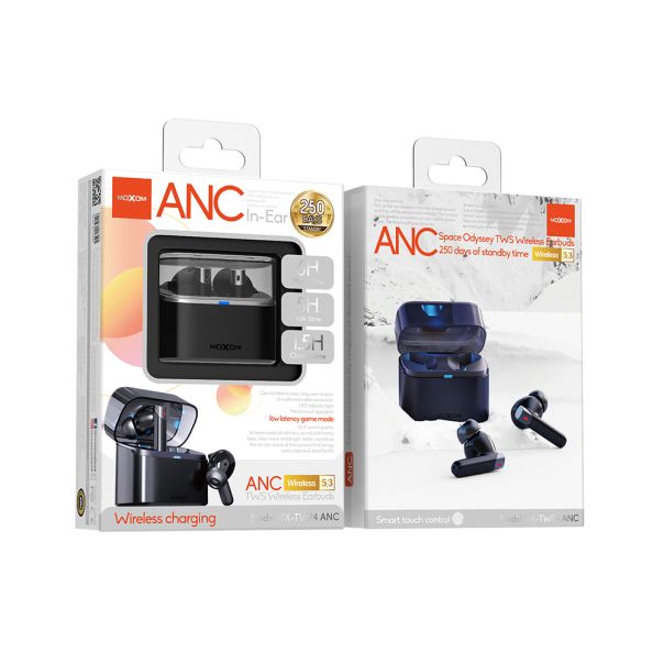 MOXOM Bluetooth slušalice MX-TW74 ANC, crna - SL1598