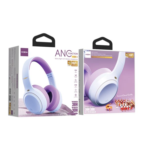 MOXOM Bluetooth Slušalice MX-WL91 ANC, ljubičasta - SL1604