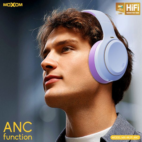 MOXOM Bluetooth Slušalice MX-WL91 ANC, ljubičasta - SL1604
