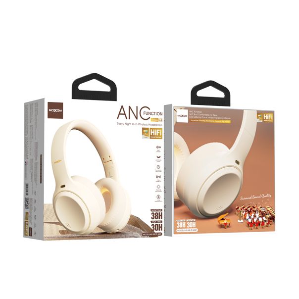 MOXOM Bluetooth Slušalice MX-WL91 ANC, krem - SL1605