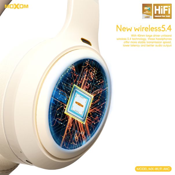 MOXOM Slušalice bluetooth MX-WL91 ANC, roza - SL1606