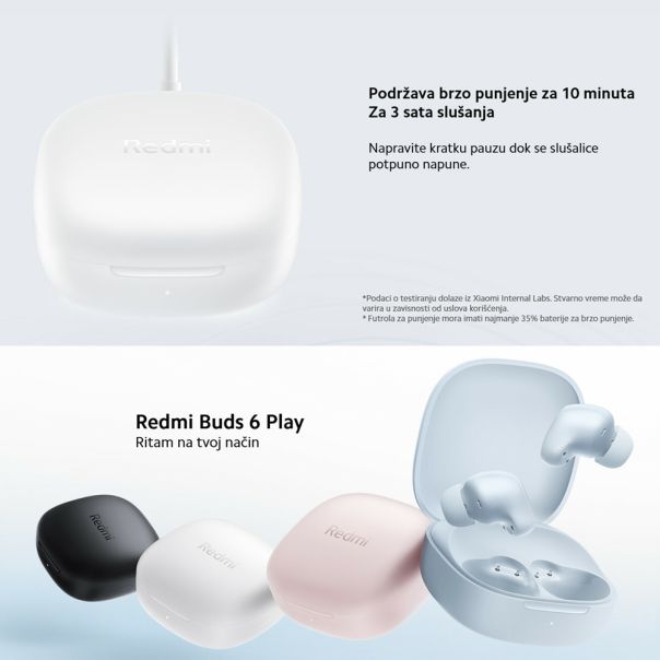 Slušalice XIAOMI Redmi Buds 6 Play Full ORG (BHR8773GL) bele - EP2943466