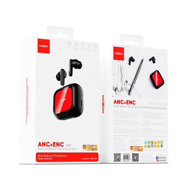 MOXOM Slušalice bluetooth MX-TW80 ANC, crna - SL1622