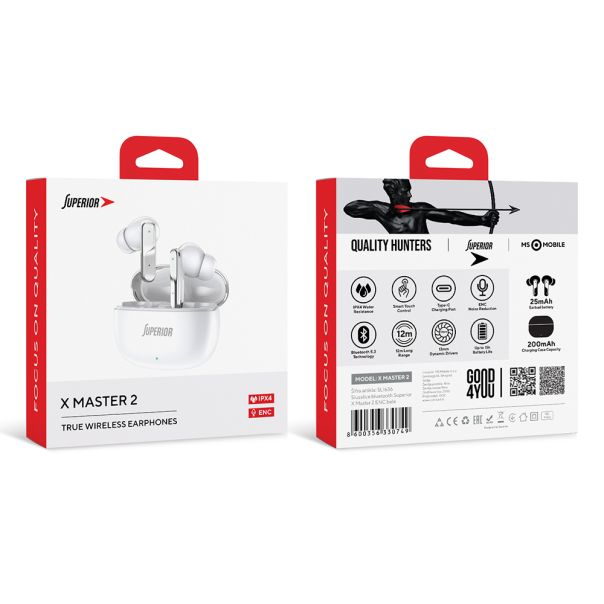 Slušalice bluetooth Superior X Master 2 ENC bele - EP2907352