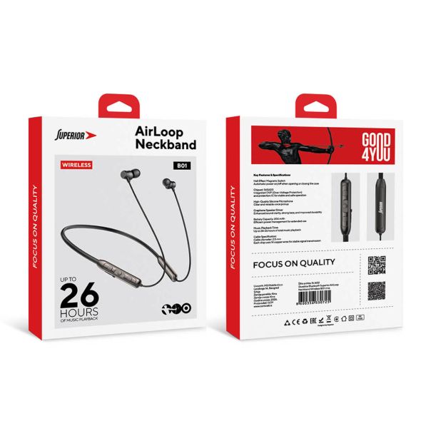 Slušalice Bluetooth Superior AirLoop Neckband Wireless B01 crne - EP2919059
