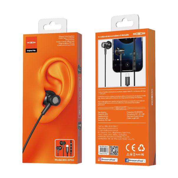 Slusalice Moxom MX-EP93 Type-C crni - EP3090769