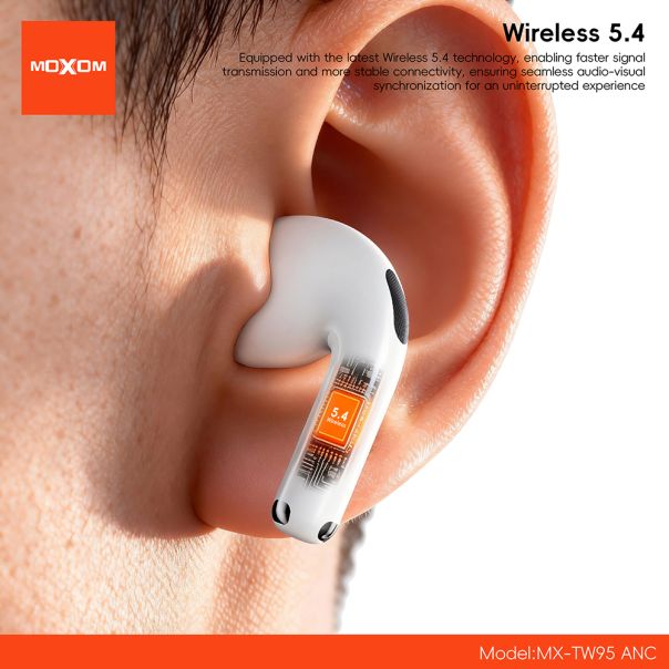 Slusalice bluetooth Moxom MX-TW95 ANC bele - EP3166521