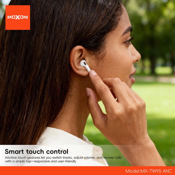 Slusalice bluetooth Moxom MX-TW95 ANC bele - EP3166521