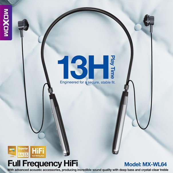 Slusalice Bluetooth sportske Moxom MX-WL64 crne - EP3166524