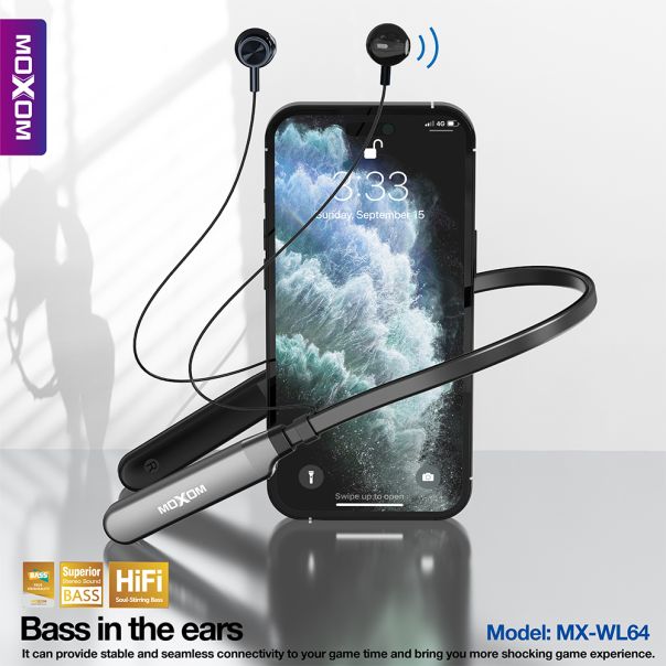 Slusalice Bluetooth sportske Moxom MX-WL64 crne - EP3166524
