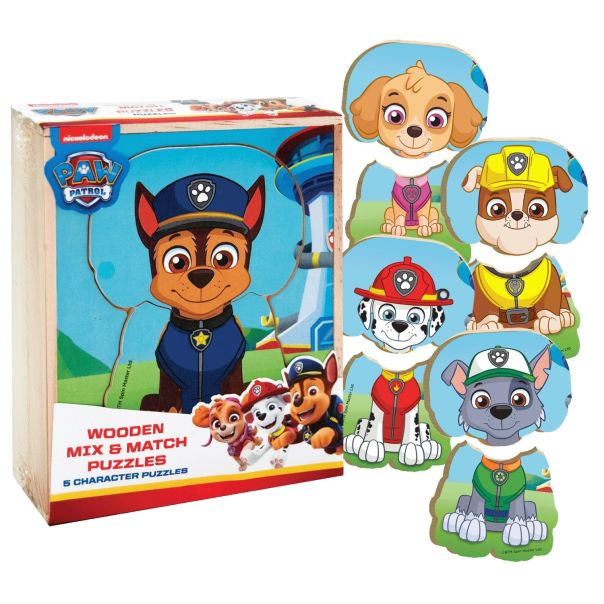 NICKELODEON Paw Patrol drvene puzzle za spajanje i kombinovanje – set od 5 slagalica - EP3151032