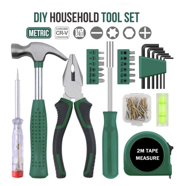 HOMEMATE set ručnih alata 10-u-1 – prenosivi komplet sa kleštima, metrom, šrafcigerima i torbom za odlaganje - R0140