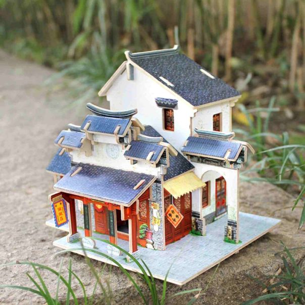 3d drvena slagalica - Prodavnica svile - 138