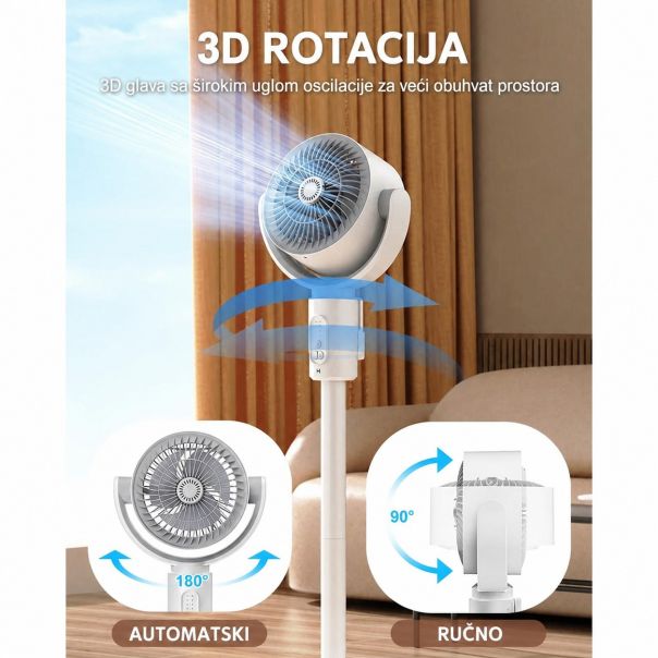 Homemates F1 ventilator bežični sa baterijom i upravljačem (punjivi) na 3 nivoa - EP3004226