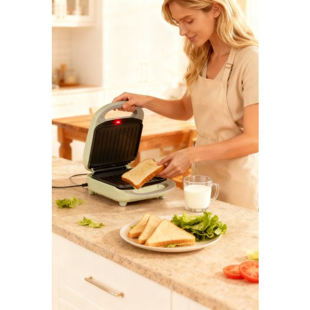Deaktion električni toster i grill 750W, nelepljiva ploča, indikator spremnosti, pastelno zelena - R0130