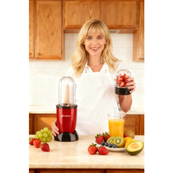 Deaktion električni blender 400W, 2 posude, inox oštrica, zaštita od pregrevanja, crveni - R0129