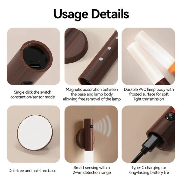 Homemate Multifunkcionalna LED lampa sa senzorom – USB punjiva, magnetna montaža - R0142