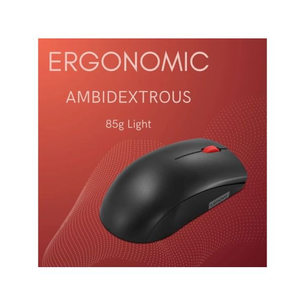 LENOVO Wireless Mouse 150, 1000 DPI, USB-A dongle, AA, Cloud Grey - 084209