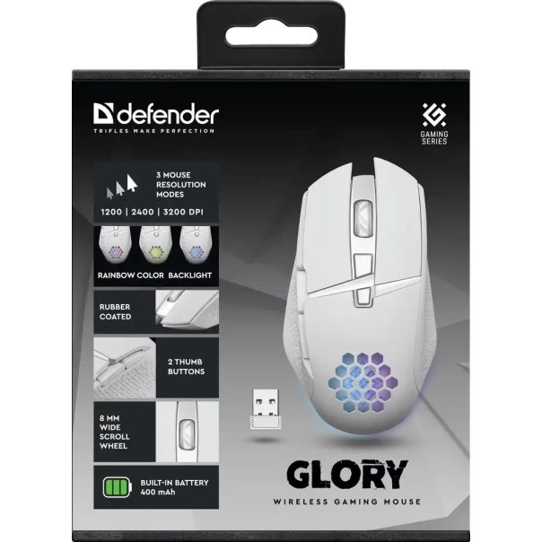 Bežični Gaming miš Defender Glory GM-514 White - 52513-1