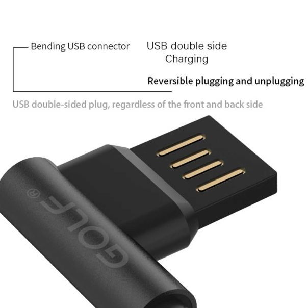 GOLF Kabl Micro USB, ugaoni, GC-48M, 1m, crna - 00G98