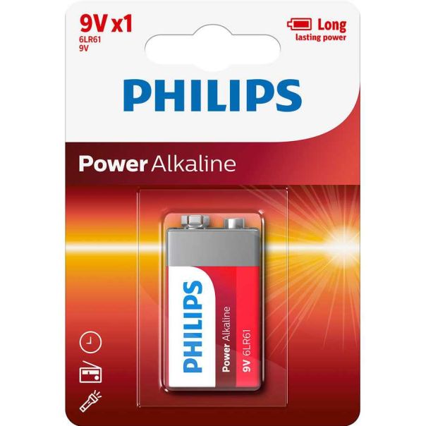 PHILIPS Baterija, 6LR61, 9V, 1 kom. - 50042