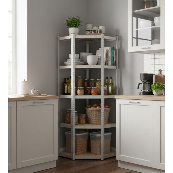 ePRO polica ugaona standard 180x90x40, metal-drvo, 875kg (5x175kg) - E0008