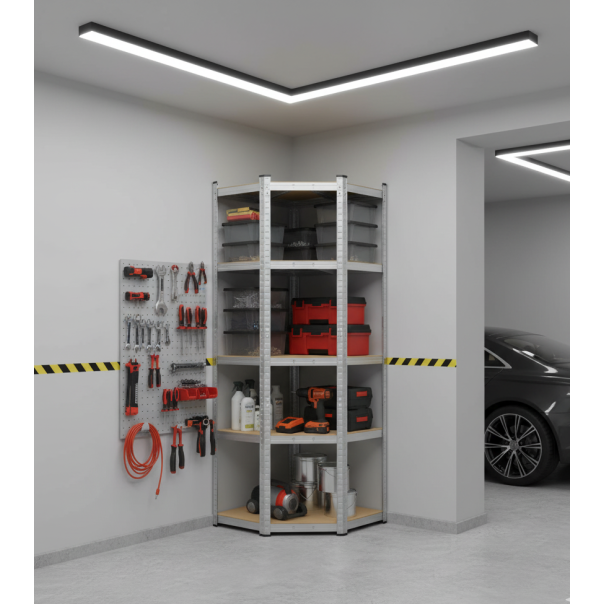 ePRO polica ugaona standard 180x90x40, metal-drvo, 875kg (5x175kg) - E0008