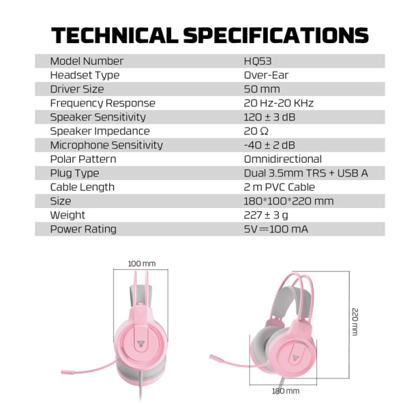 Slušalice Gaming Fantech HQ53 Flash Sakura - G218219