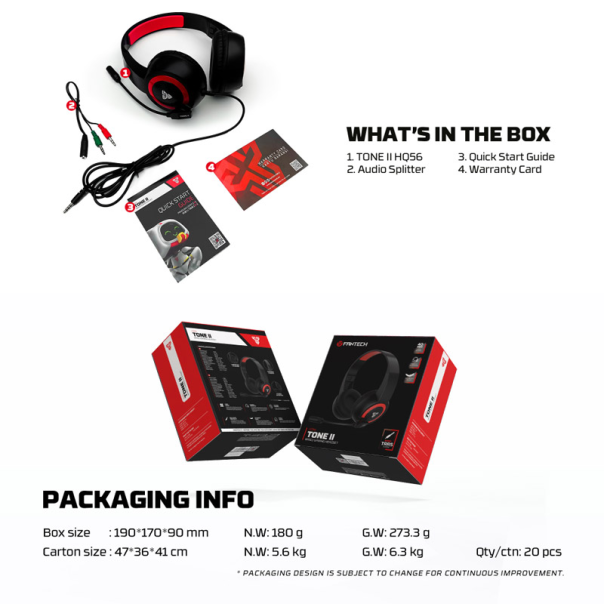 Slušalice Gaming Fantech HQ56 Tone II crne - G222344