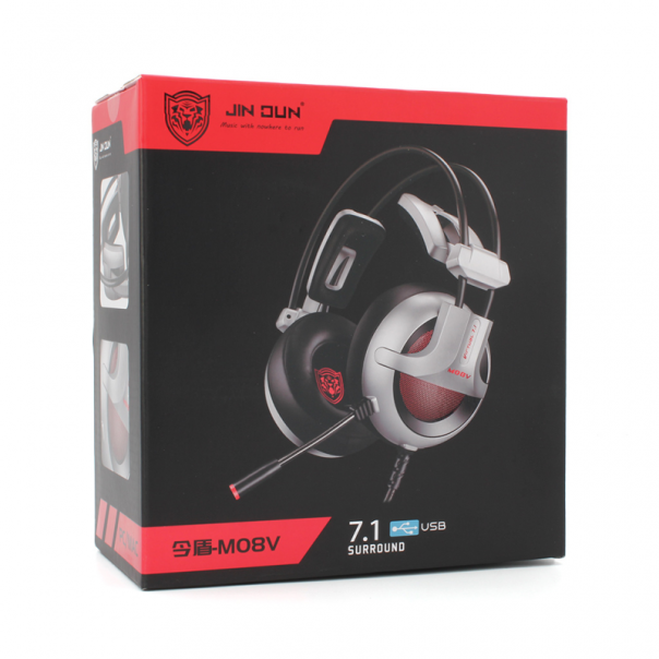 Slusalice Gaming Jindun M08V 7.1 crno sive - 83261